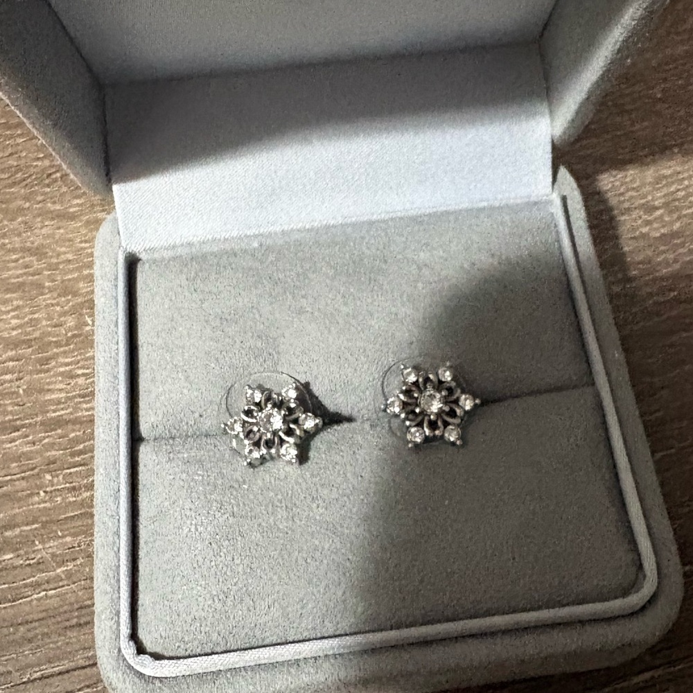 Brighton Sterling Silver Snowflake Stud Earrings